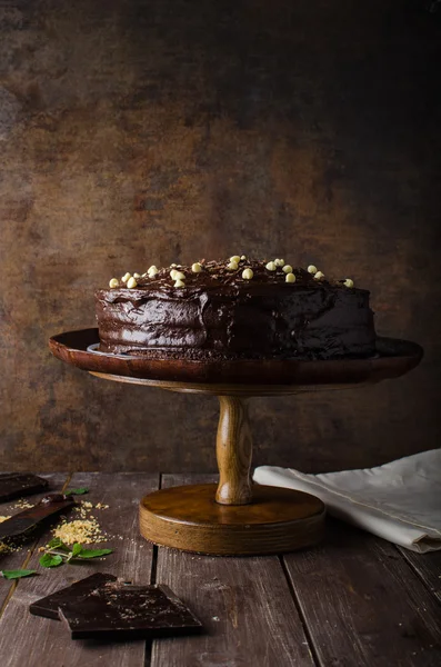 Chocolate cake three layers — Stock Photo, Image