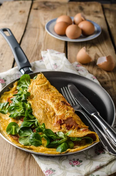 Biologische omelet met kruiden — Stockfoto
