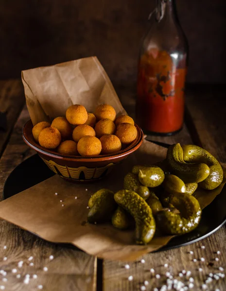 Croquettes and ketchup — Stock Photo, Image