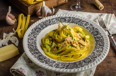 Tagliatelle mantarlı tavuk köri