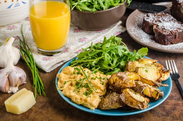 Krokante Smashed aardappelen — Stockfoto