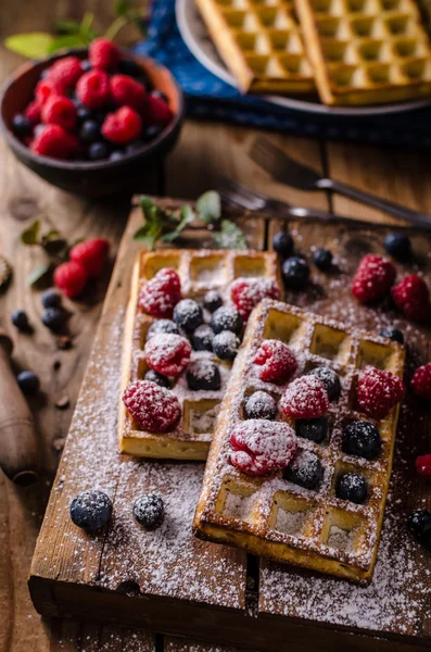 Waffles com bagas — Fotografia de Stock