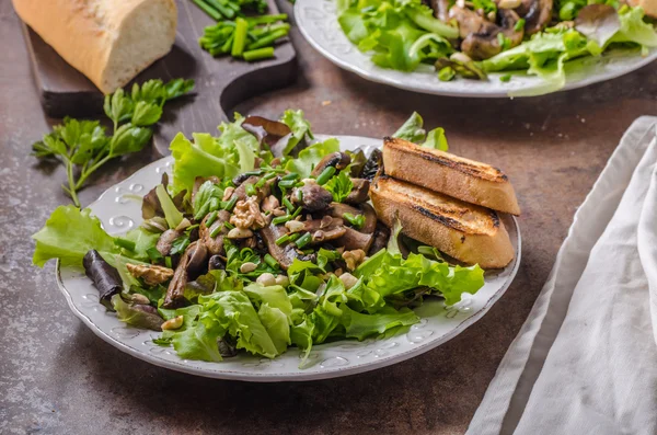 Mushroom Salade met walnoten — Stockfoto