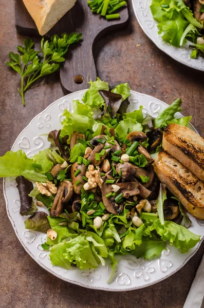 Mushroom Salade met walnoten — Stockfoto