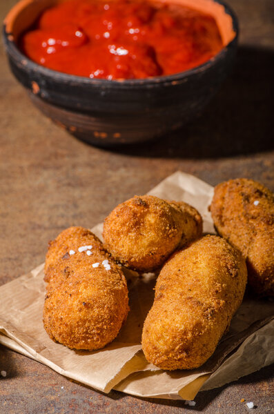 Homemade potato croquettes