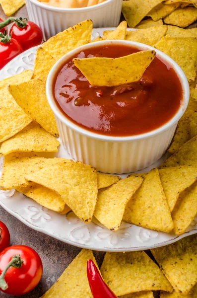 Tortilla con dos salsas — Foto de Stock