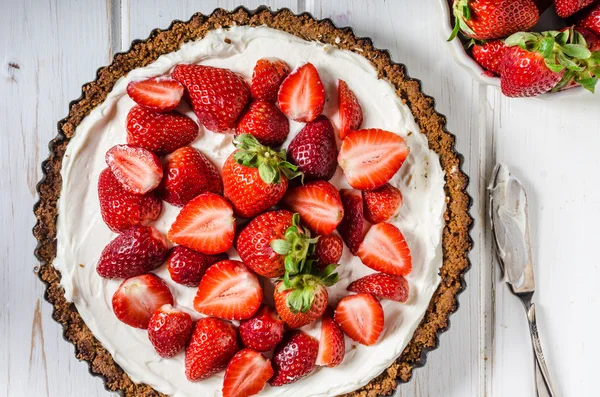 Cheesecake cu căpșuni — Fotografie, imagine de stoc
