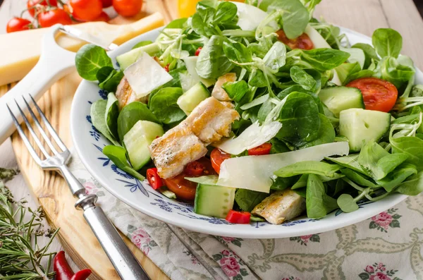 Salade met gegrilde kip — Stockfoto