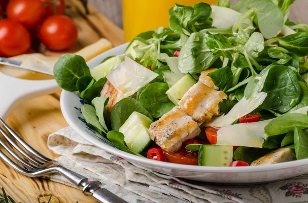 Salade met gegrilde kip — Stockfoto