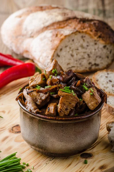 Teriyaki chicken with bread — Stock Photo, Image