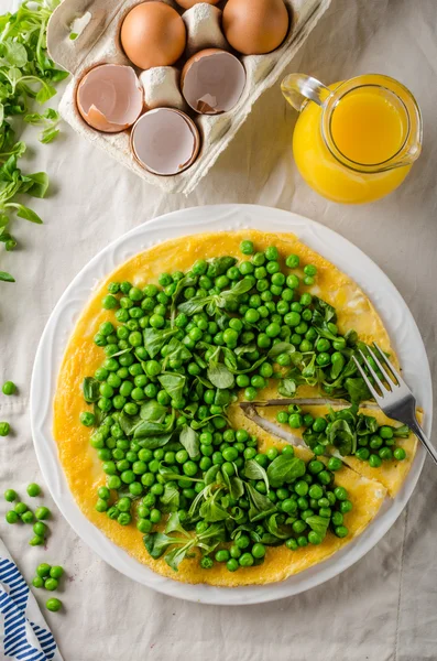 Egg omelet green — Stock Photo, Image