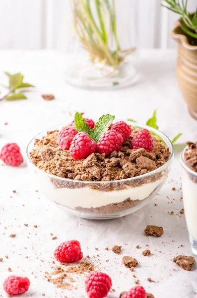 Tarta de queso en vaso — Foto de Stock