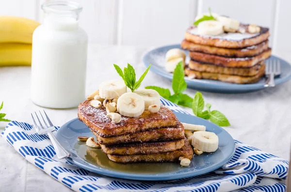 French toast con banana — Foto Stock