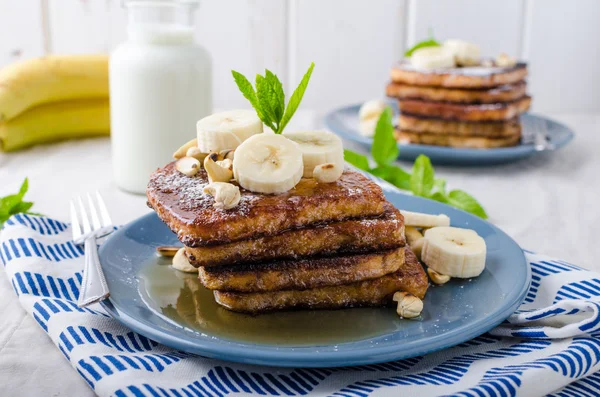 French toast con banana — Foto Stock