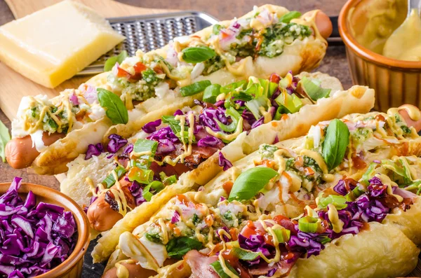 Tutto il manzo hot dog — Foto Stock