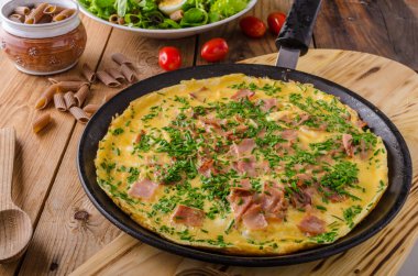 Jambon ve yumurta omlet