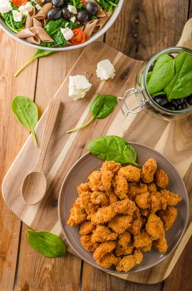 Pollo deliciosas palomitas caseras — Foto de Stock