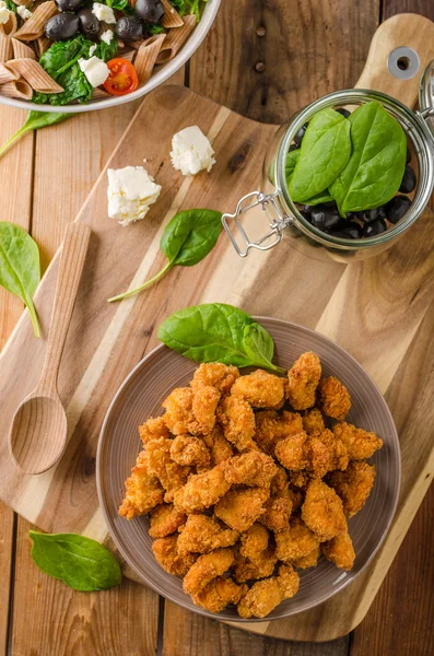 Pollo deliciosas palomitas caseras — Foto de Stock