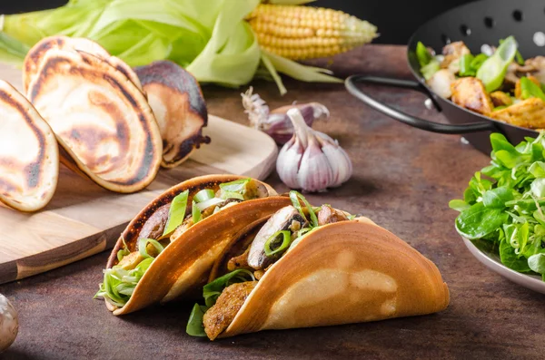 Zelfgemaakte kip tacos — Stockfoto