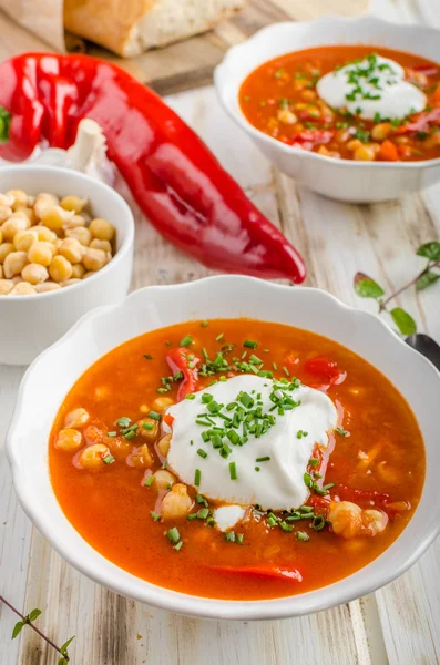 Sopa de garbanzos con pimienta — Foto de Stock