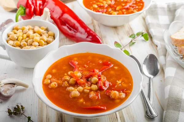 Chickpea soup with pepper — Stock Photo, Image