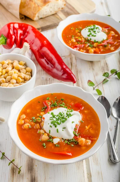 Sopa de garbanzos con pimienta — Foto de Stock