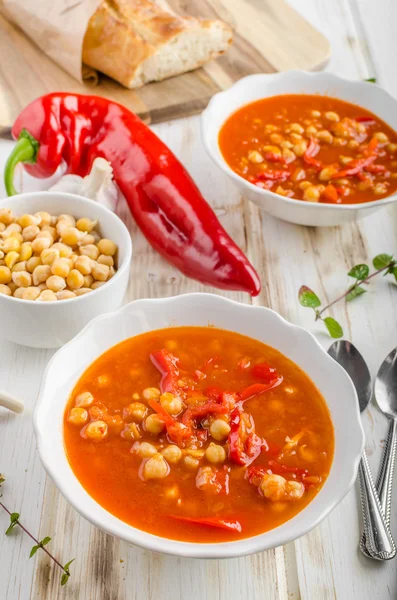 Chickpea soup with pepper — Stock Photo, Image