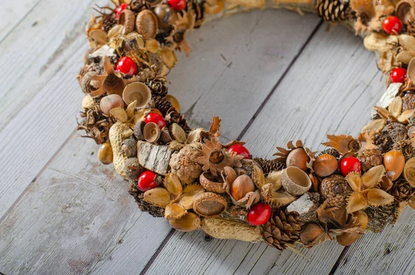 Beautiful Advent Wreaths All Homemade Natur Supply — Stock Photo, Image
