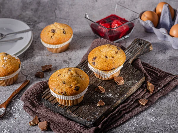 Sobremesa Mais Deliciosa Toda Caseira Com Chocolate Nozes — Fotografia de Stock