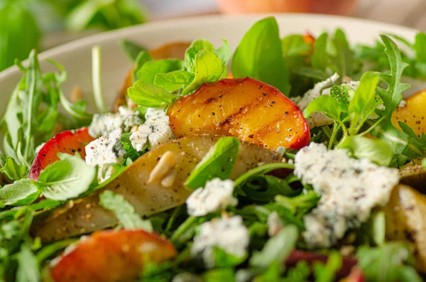 Delicious Tasty Salad Fruit Blue Cheese — Stock Photo, Image