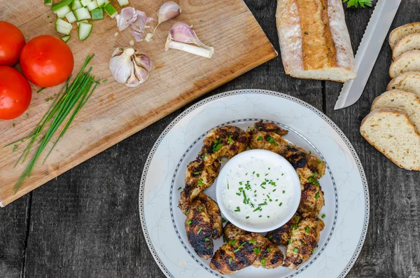 Alitas de pollo a la parrilla — Foto de Stock