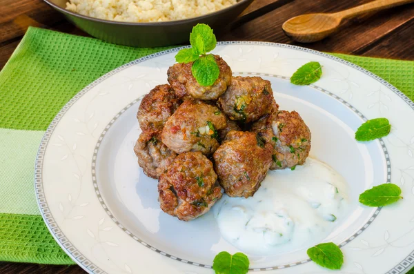 Beef meatballs with cilantro