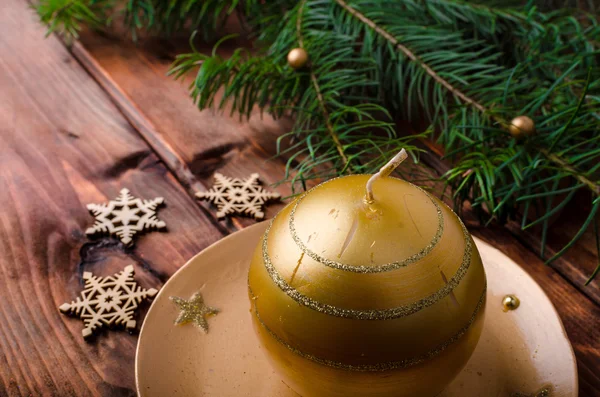 Christmas ornament with pine needles — Stock Photo, Image
