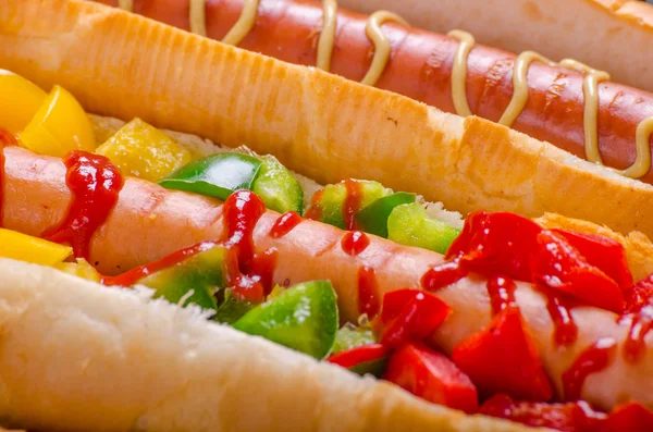 Alle Beef Dogs, Variation von Hot Dogs — Stockfoto