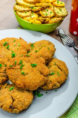 Çıtır pane mantar şnitzel