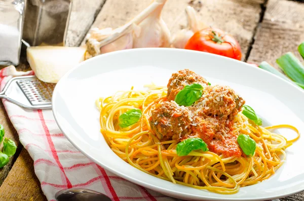 Polpette New York pasta — Foto Stock