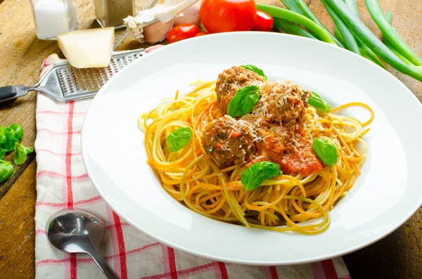 New York meatballs pasta — Stock Photo, Image