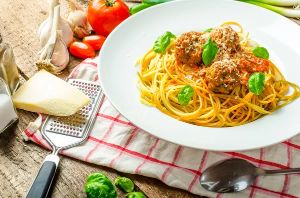 New York meatballs pasta — Stock Photo, Image