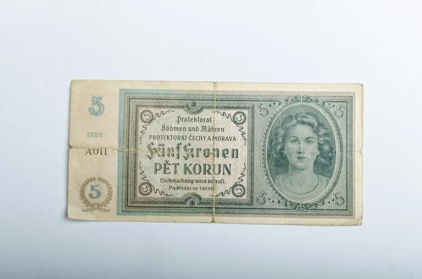 古いチェコの銀行券、お金 — ストック写真