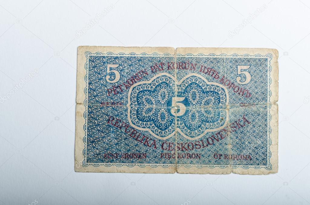 Old Czech banknotes, money