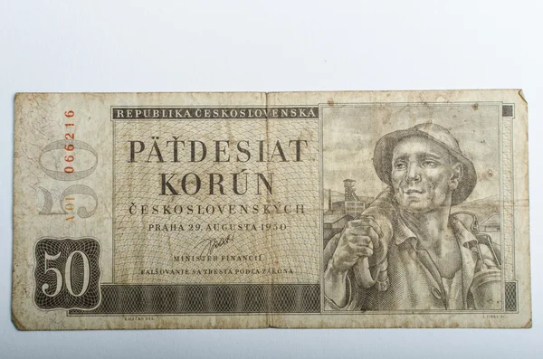 Stare banknoty czeski, pieniądze — Zdjęcie stockowe