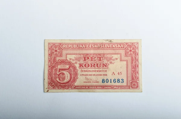 Billetes checos antiguos, dinero —  Fotos de Stock