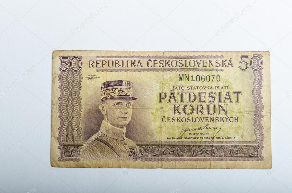 Old Czech banknotes, money