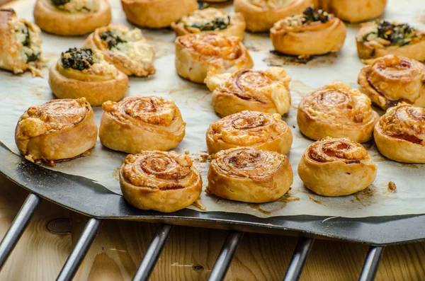 Canapes puff pastry — Stock Photo, Image