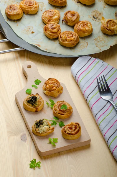 Canapes puff pastry — Stock Photo, Image