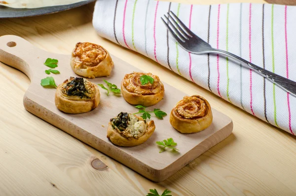 Canapes puff pastry — Stock Photo, Image