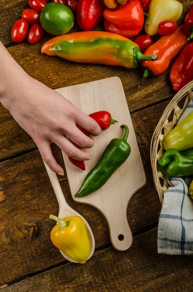 Bio peppers from the garden — Stock Photo, Image