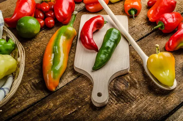 Bio peppers from the garden — Stock Photo, Image