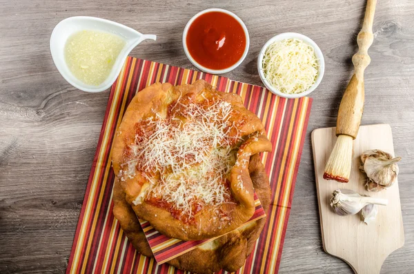 Deep fried langos — Stock Image Deep fried langos Stock Image