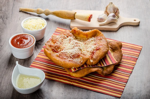 Deep fried langos — Stock Image Deep fried langos Stock Photo